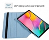 Samsung Galaxy Tab S5e SM-T720 360 Derece Dner Standl Siyah Deri Klf - Resim 2