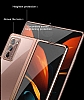Samsung Galaxy Z Fold2 5G Metalik Kenarl Rose Gold Cam Klf - Resim 3