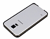 Eiroo Samsung i9600 Galaxy S5 Gold izgili Bumper ereve Siyah Klf - Resim 2