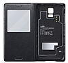 Samsung i9600 Galaxy S5 Orjinal Wireless Pad ile arj Olan Pencereli Siyah Klf - Resim: 1