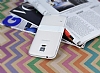 Samsung i9600 Galaxy S5 Standl effaf Beyaz Silikon Klf - Resim 2