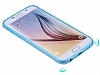 Samsung i9800 Galaxy S6 Mavi Silikon Kenarl effaf Rubber Klf - Resim 5
