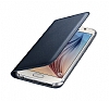 Samsung 9800 Galaxy S6 Orjinal Flip Wallet Siyah Deri Klf - Resim: 3