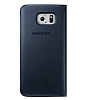 Samsung i9800 Galaxy S6 Orjinal Uyku Modlu Pencereli Siyah Deri Klf - Resim 6