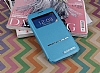 Samsung N7100 Galaxy Note 2 Pencereli Manyetik Kapakl Mavi Deri Klf - Resim 5