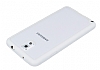 Samsung N9000 Galaxy Note 3 Beyaz Silikon Kenarl effaf Rubber Klf - Resim 3
