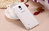 Samsung N9100 Galaxy Note 4 Beyaz Silikon Kenarl effaf Rubber Klf - Resim 1