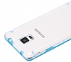 Samsung N9100 Galaxy Note 4 Mavi Silikon Kenarl effaf Rubber Klf - Resim 4