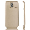 Samsung N9100 Galaxy Note 4 Standl Bataryal Gold Klf - Resim 1