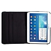 Samsung P5220 Galaxy Tab 3 10.1 360 Derece Dner Standl Siyah Deri Klf - Resim 3