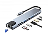 Shaza 8in1 USB Type-C Hub Port Adaptr HDMI USB Ethernet PD Girili