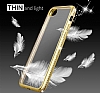 Shengo iPhone 7 Plus / 8 Plus Tal Kenarl Gold Silikon Klf - Resim 2