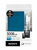 Sony 5000 mAh CP-F5 Powerbank Tanabilir Mavi Pil arj Cihaz - Resim 1