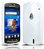 Sony Ericsson Xperia Neo V Desenli Beyaz Silikon Klf