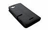 Sony Xperia L Standl Czdanl Siyah Deri Klf - Resim 1