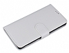 Sony Xperia M2 Czdanl Yan Kapakl Beyaz Deri Klf - Resim 2