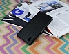 Sony Xperia M4 Aqua Czdanl Yan Kapakl Siyah Deri Klf - Resim 2