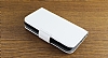 Sony Xperia Miro Standl Czdanl Beyaz Deri Klf - Resim 1