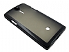 Sony Xperia S Silikon Kenarl effaf Siyah Sert Mat Rubber Klf - Resim: 1