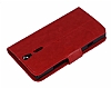 Sony Xperia S Standl Czdanl Krmz Deri Klf - Resim 4