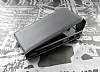 Sony Xperia Sola Kapakl Siyah Deri Klf - Resim 1