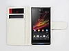 Sony Xperia SP Czdanl Beyaz Deri Klf - Resim 1