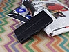 Sony Xperia XA Ultra Czdanl Yan Kapakl Siyah Deri Klf - Resim: 4