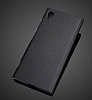 Sony Xperia XA1 Plus Pencereli nce Yan Kapakl Siyah Klf - Resim 2