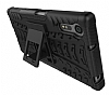 Sony Xperia XZ Sper Koruma Standl Siyah Klf - Resim 3