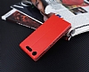Sony Xperia XZ1 Curve Manyetik Kapakl Krmz Deri Klf - Resim: 1