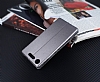 Sony Xperia XZ1 Curve Manyetik Kapakl Silver Deri Klf - Resim 1