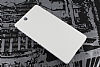 Sony Xperia Z Ultra Pencereli Kapakl Beyaz Deri Klf - Resim 1