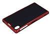 Sony Xperia Z1 ift Renkli Krmz Silikon Klf - Resim 1