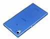 Sony Xperia Z1 Ultra nce effaf Mavi Rubber Klf - Resim 2