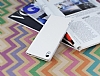 Sony Xperia Z3 Plus Pencereli nce Yan Kapakl Beyaz Klf - Resim 2