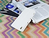 Sony Xperia Z3 Plus Standl Czdanl Beyaz Deri Klf - Resim 2