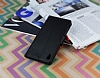 Sony Xperia Z3 Plus Standl Czdanl Siyah Deri Klf - Resim: 2