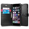 Spigen iPhone 6 Plus / 6S Plus Wallet Standl Kapakl Siyah Deri Klf - Resim: 1