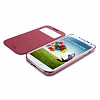 Spigen Samsung i9500 Galaxy S4 Ultra Flip View Kapakl Krmz Klf - Resim 4