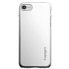 Spigen Thin Fit iPhone 7 / 8 Satin Silver Rubber Klf - Resim: 1