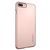 Spigen Thin Fit iPhone 7 Plus / 8 Plus Rose Gold Rubber Klf - Resim: 4