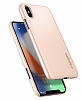 Spigen Thin Fit iPhone X / XS Gold Rubber Klf - Resim 2