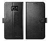 Spigen Wallet Samsung Galaxy S6 Edge Plus Standlı Kapaklı Siyah Deri Kılıf - Resim: 1