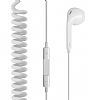 Spiral Kablolu Tekli Mikrofonlu Beyaz Kulaklık