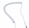 Spiral Kablolu Tekli Mikrofonlu Beyaz Kulaklık - Resim 1