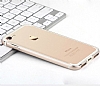 Sulada iPhone 7 / 8 Metal Bumper ereve Gold Klf - Resim 8