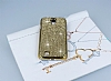 Eiroo Glows Samsung i9500 Galaxy S4 Tal Gold Rubber Klf - Resim 2