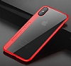 Totu Design Crystal iPhone X / XS Silikon Kenarl Krmz Rubber Klf - Resim: 1