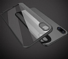 Totu Design Crystal iPhone X / XS Silikon Kenarl Lacivert Rubber Klf - Resim 2