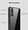 Totu Design Crystal Serisi Huawei P20 Pro Lacivert Silikon Kenarl effaf Klf - Resim: 3